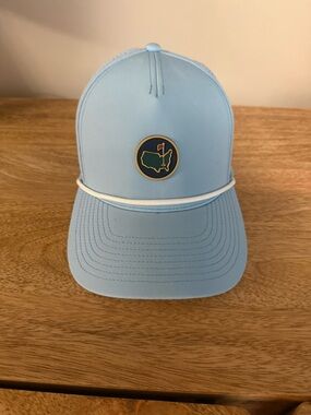 Like New Berckmans Place American Needle Light Blue Trucker Hat with White Trim